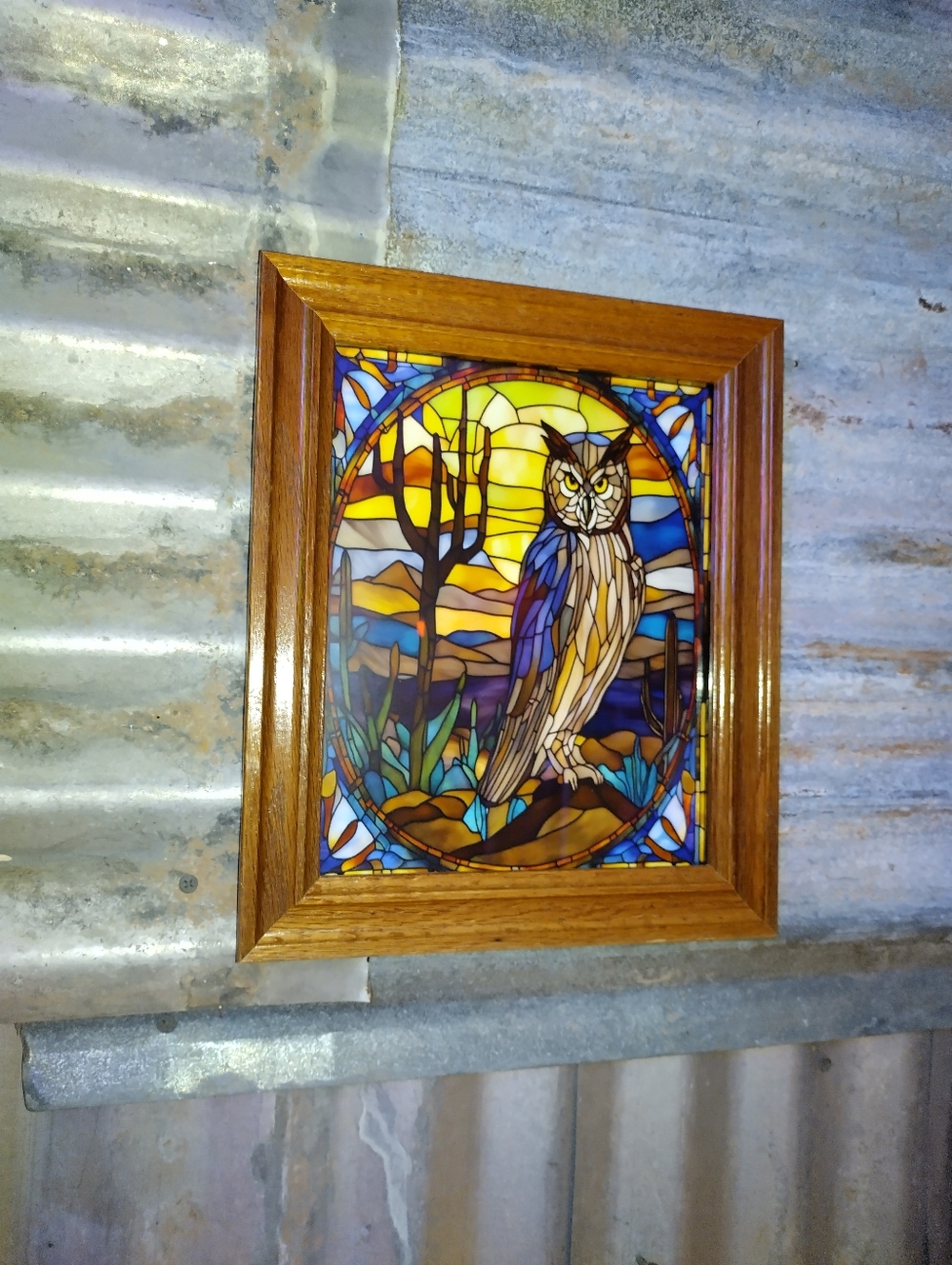 Owl Stained Glass Style Framed Art Print By Neon Nicho